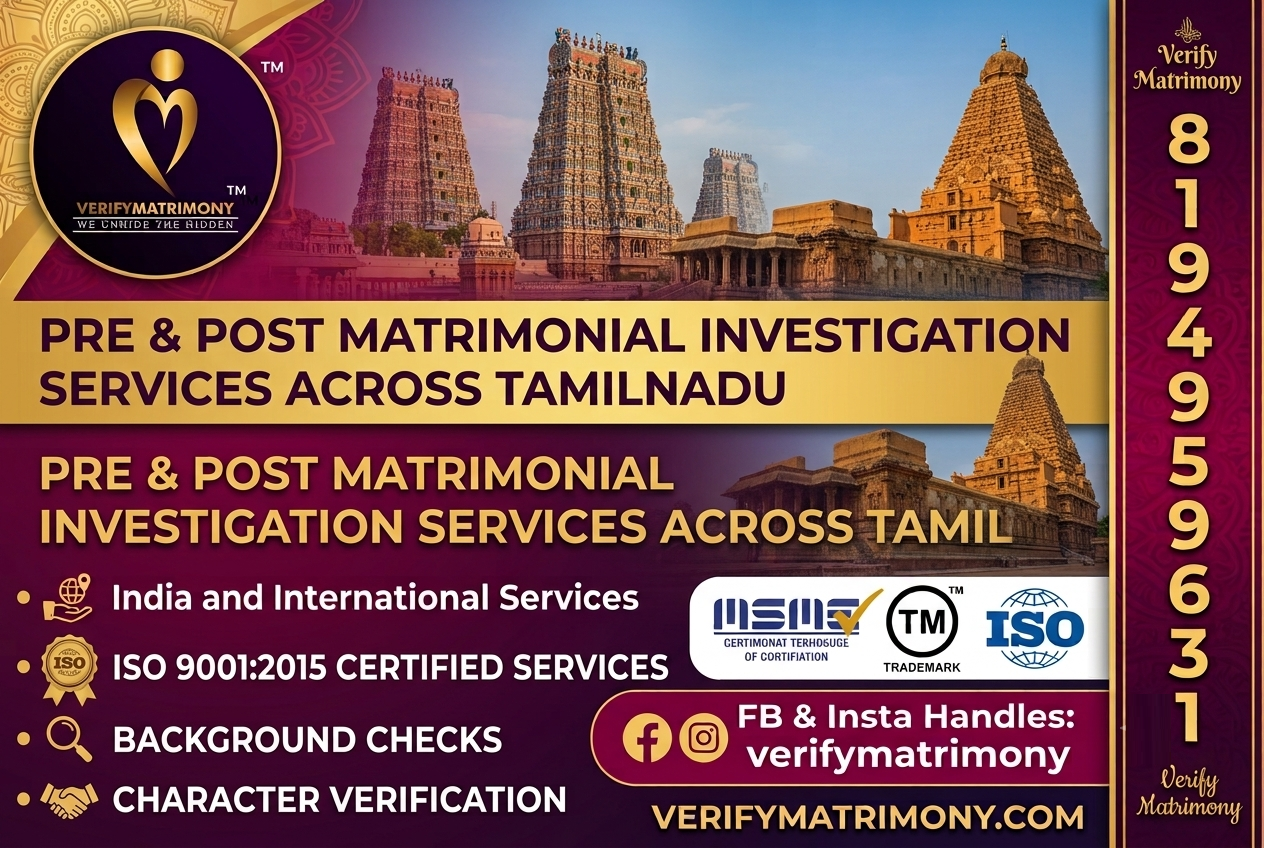 matrimonial investigation in chennai
